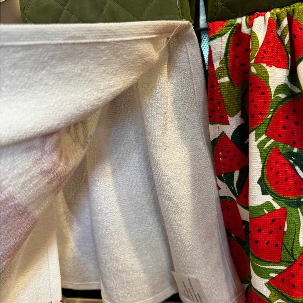 Hand crafted Hello Summer Watermelon Kitchen Hanging Towels - Green & Red - Picture 2 of 6
